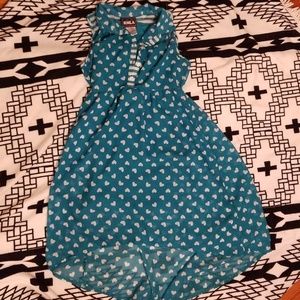 Heart Teal and White Dress